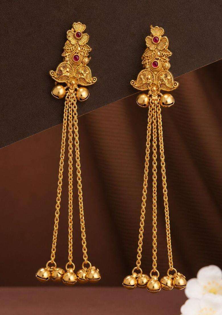 Gold-Plated Classic Earrings for Women | Traditional Ethnic Jewellery for Wedding & Festive Wear | Gift for Her - Indya
