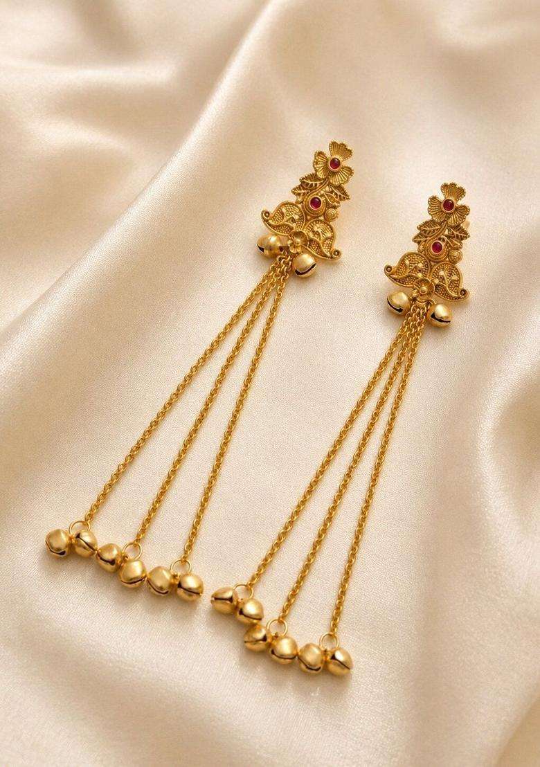 Gold-Plated Classic Earrings for Women | Traditional Ethnic Jewellery for Wedding & Festive Wear | Gift for Her - Indya