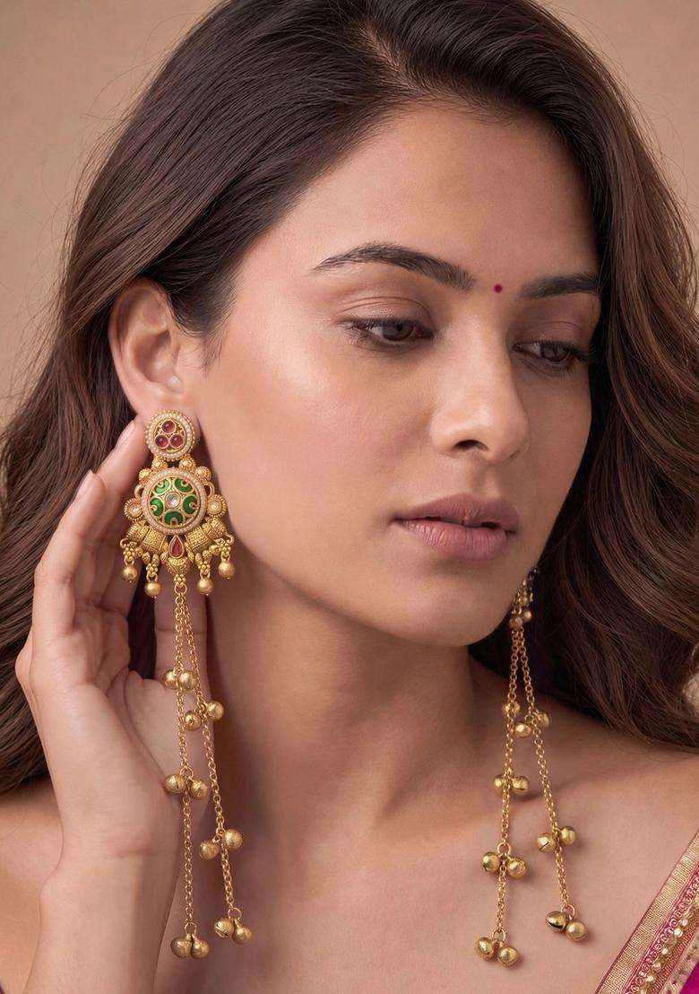 Circular Earrings for Women | Traditional Ethnic Jewellery for Wedding & Festive Wear | Gift for Her - Indya
