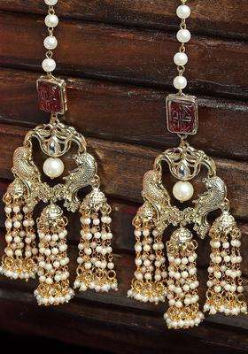 Red Gold-Plated Contemporary Drop Kundan Earrings for Women | Traditional Ethnic Jewellery for Wedding & Festive Wear | Gift for Her