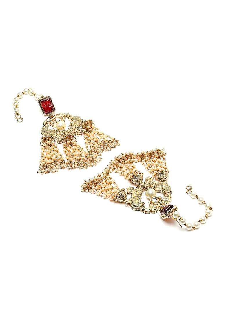 Red Gold-Plated Contemporary Drop Kundan Earrings for Women | Traditional Ethnic Jewellery for Wedding & Festive Wear | Gift for Her - Indya