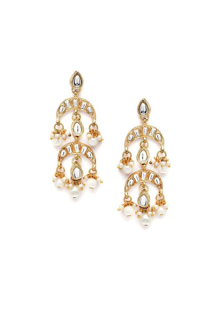 Pearl Kundan Gold-Plated Shoulder Duster for Women | Traditional Ethnic Jewellery for Wedding & Festive Wear | Gift for Her - Indya