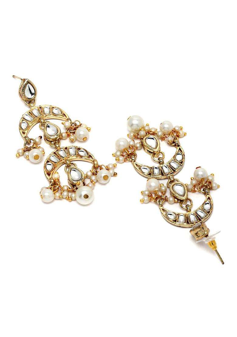 Pearl Kundan Gold-Plated Shoulder Duster for Women | Traditional Ethnic Jewellery for Wedding & Festive Wear | Gift for Her - Indya