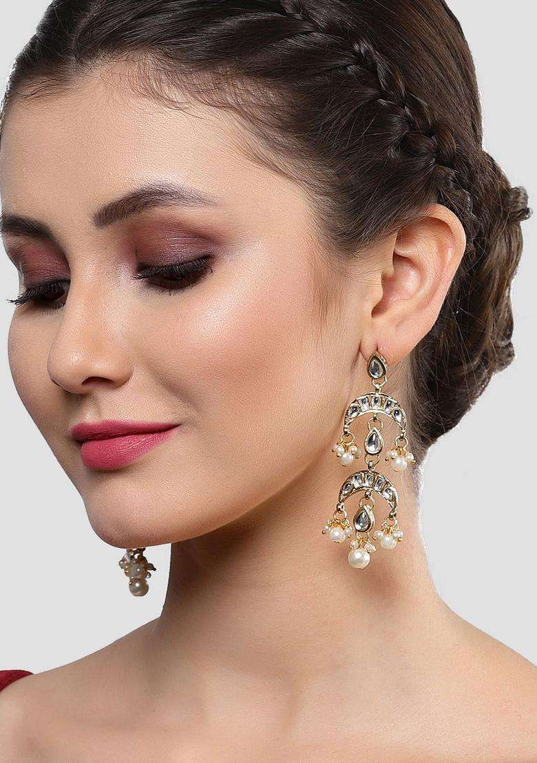 Pearl Kundan Gold-Plated Shoulder Duster for Women | Traditional Ethnic Jewellery for Wedding & Festive Wear | Gift for Her - Indya