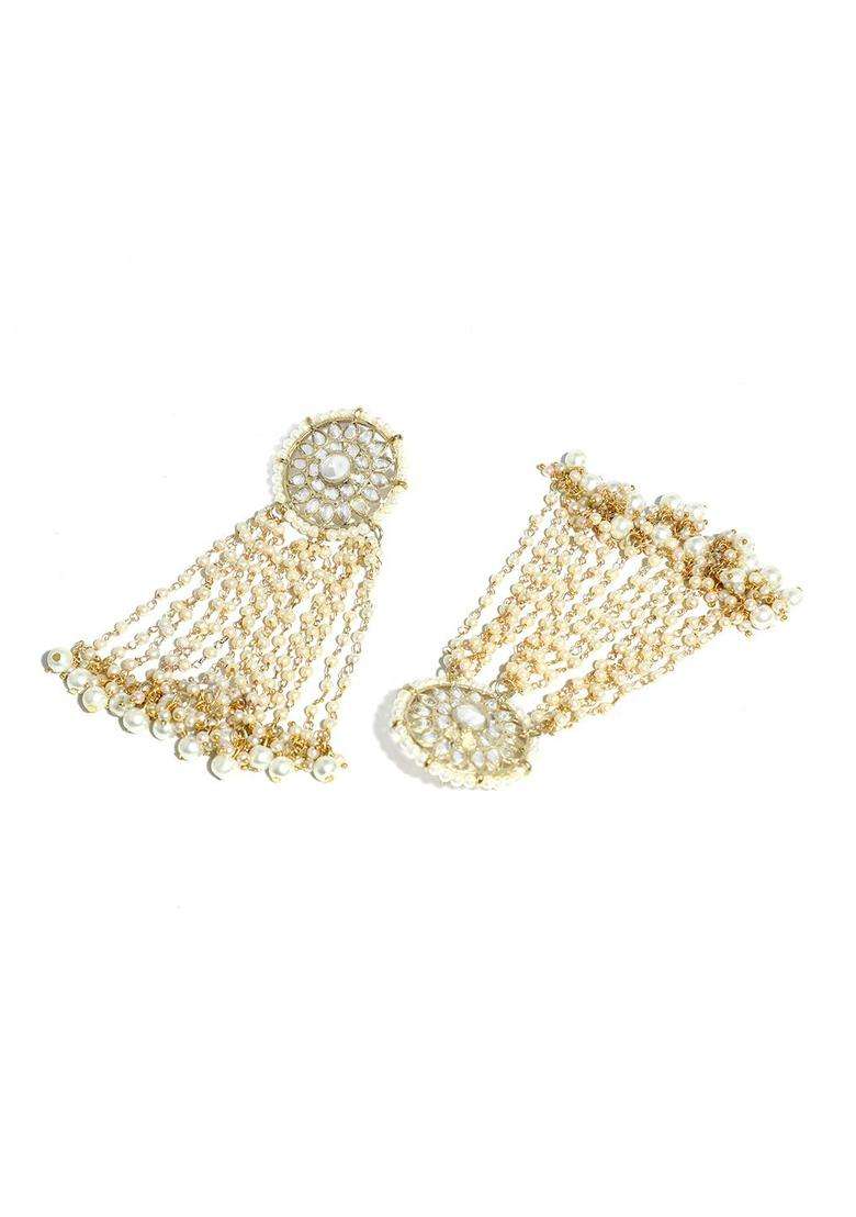 Pearl Kundan Gold-Plated Drop Earrings for Women | Traditional Ethnic Jewellery for Wedding & Festive Wear | Gift for Her - Indya