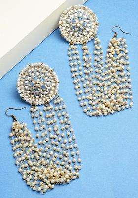 Pearl Kundan Gold-Plated Stone-Studded Shoulder Duster for Women | Stylish Party & Everyday Wear | Gift for Her