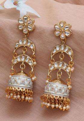 Kundan Floral Gold-Plated Shoulder Duster for Women | Traditional Ethnic Jewellery for Wedding & Festive Wear | Gift for Her