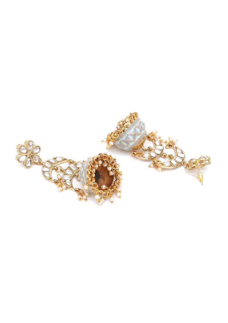 Kundan Floral Gold-Plated Shoulder Duster for Women | Traditional Ethnic Jewellery for Wedding & Festive Wear | Gift for Her - Indya