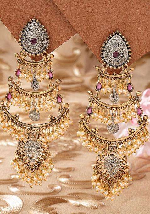 Gold-Plated Kundan Chandbalis Dangler Earrings for Women | Fusion Party & Festive Wear | Gift for Her