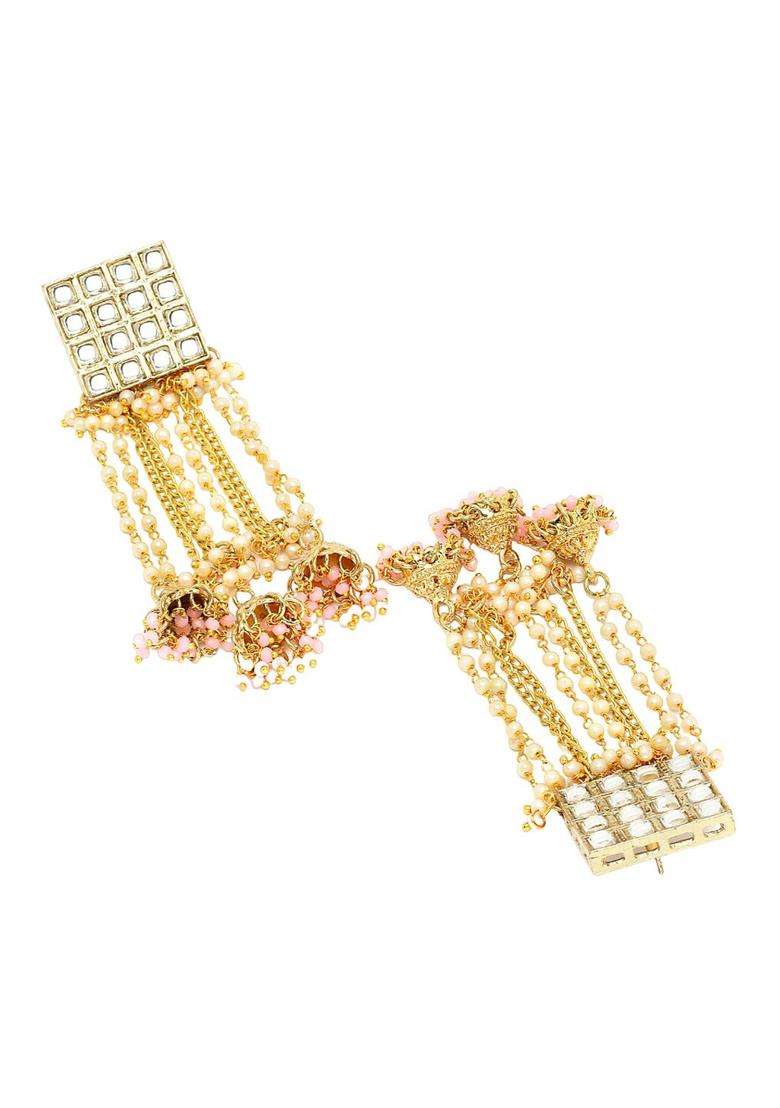 Gold-Plated Contemporary Jhumkas Kundan Jhumki Earrings for Women | Fusion Party & Festive Wear | Gift for Her - Indya