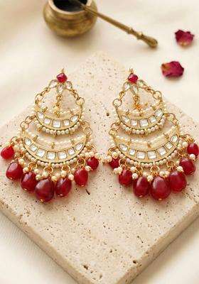 Kundan Tumble Gold-Plated Shoulder Duster for Women | Traditional Ethnic Jewellery for Wedding & Festive Wear | Gift for Her