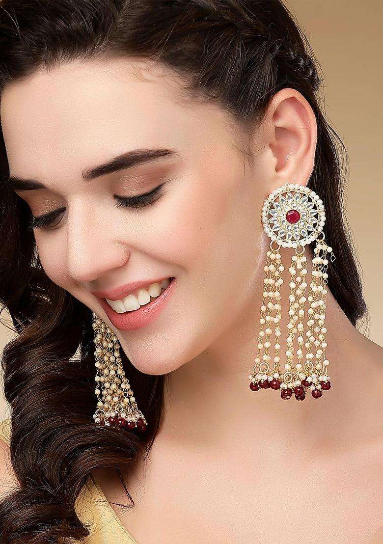 Kundan Tassel Gold-Plated Shoulder Duster for Women | Traditional Ethnic Jewellery for Wedding & Festive Wear | Gift for Her - Indya