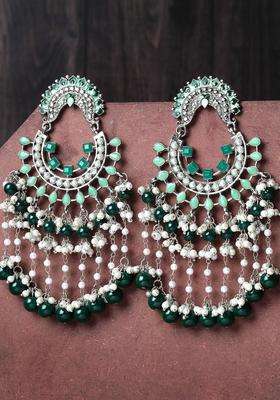 Silver-Plated Chandbalis with Kundan for Women | Traditional Ethnic Jewellery for Wedding & Festive Wear | Gift for Her