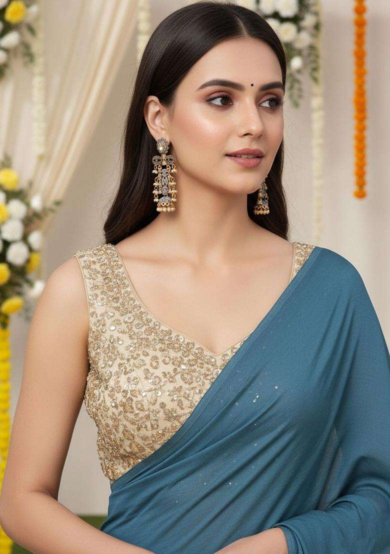 Grey Gold-Plated Jhumkas Kundan Drop Earrings for Women | Fusion Party & Festive Wear | Gift for Her - Indya