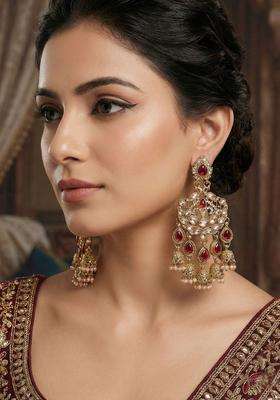 Gold-Plated Contemporary Drop Earrings for Women | Traditional Ethnic Jewellery for Wedding & Festive Wear | Gift for Her