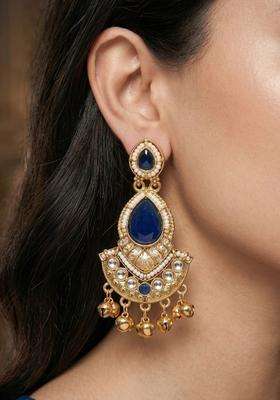 Gold-Plated Contemporary Drop Earrings for Women | Traditional Ethnic Jewellery for Wedding & Festive Wear | Gift for Her