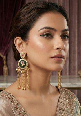 Gold-Plated Circular Drop Earrings for Women | Traditional Ethnic Jewellery for Wedding & Festive Wear | Gift for Her