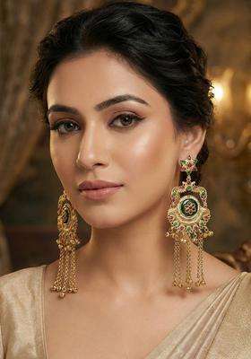 Gold-Plated Floral Drop Earrings for Women | Traditional Ethnic Jewellery for Wedding & Festive Wear | Gift for Her