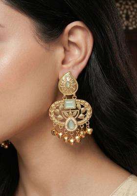 Gold-Plated Contemporary Drop Earrings for Women | Traditional Ethnic Jewellery for Wedding & Festive Wear | Gift for Her