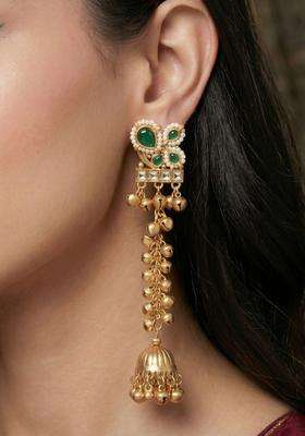 Gold-Plated Floral Jhumkas Earrings for Women | Traditional Ethnic Jewellery for Wedding & Festive Wear | Gift for Her
