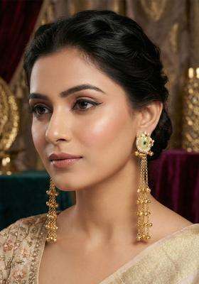 Gold-Plated Circular Drop Earrings for Women | Traditional Ethnic Jewellery for Wedding & Festive Wear | Gift for Her