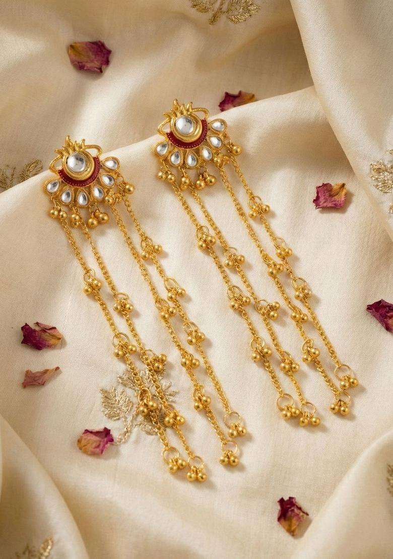 Gold-Plated Jhumkas Earrings for Women | Traditional Ethnic Jewellery for Wedding & Festive Wear | Gift for Her - Indya