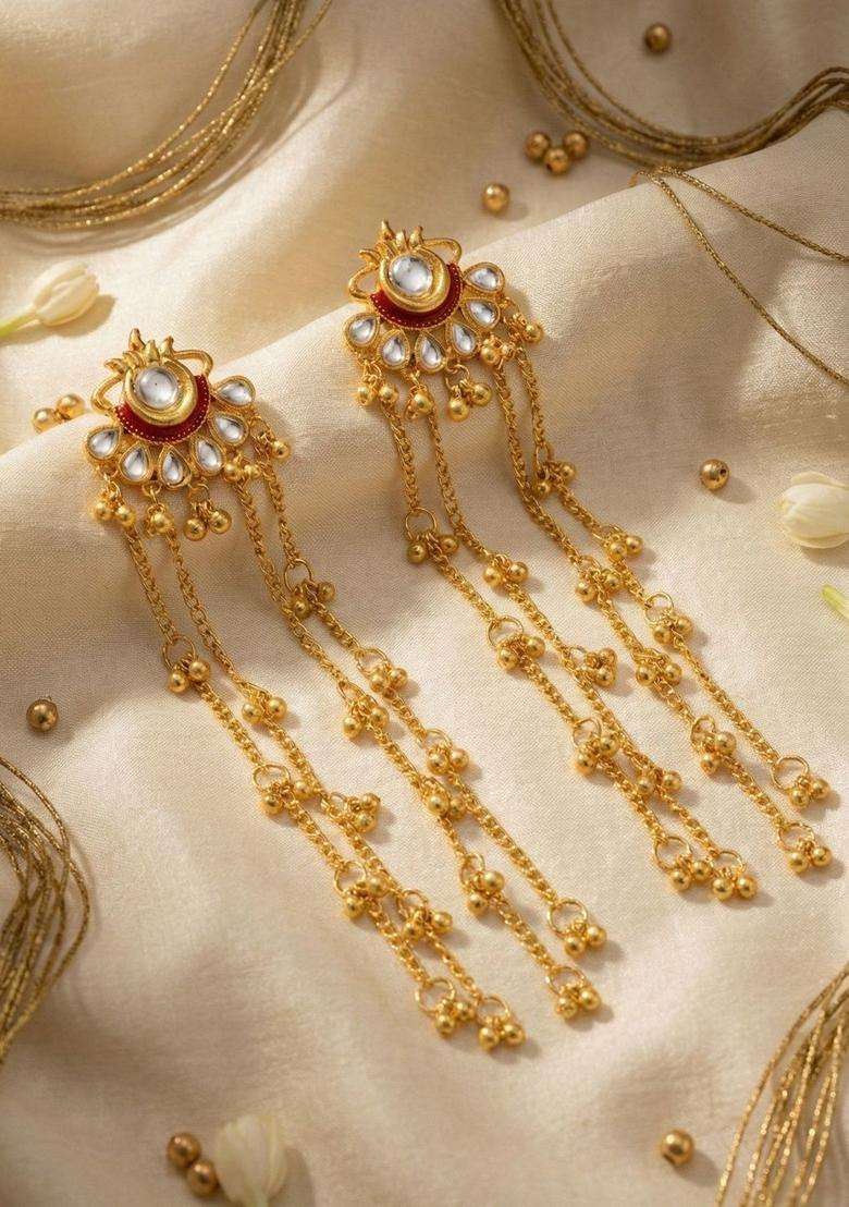 Gold-Plated Jhumkas Earrings for Women | Traditional Ethnic Jewellery for Wedding & Festive Wear | Gift for Her - Indya