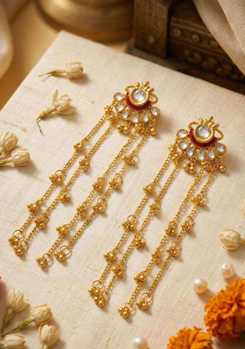 Gold-Plated Jhumkas Earrings for Women | Traditional Ethnic Jewellery for Wedding & Festive Wear | Gift for Her - Indya