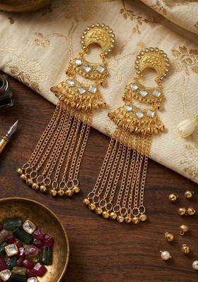 Gold-Plated Jhumkas Earrings for Women | Traditional Ethnic Jewellery for Wedding & Festive Wear | Gift for Her