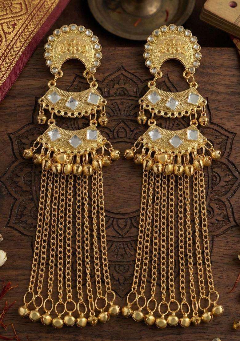 Gold-Plated Jhumkas Earrings for Women | Traditional Ethnic Jewellery for Wedding & Festive Wear | Gift for Her - Indya