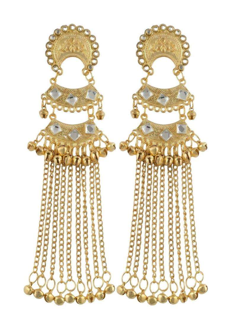 Gold-Plated Jhumkas Earrings for Women | Traditional Ethnic Jewellery for Wedding & Festive Wear | Gift for Her - Indya