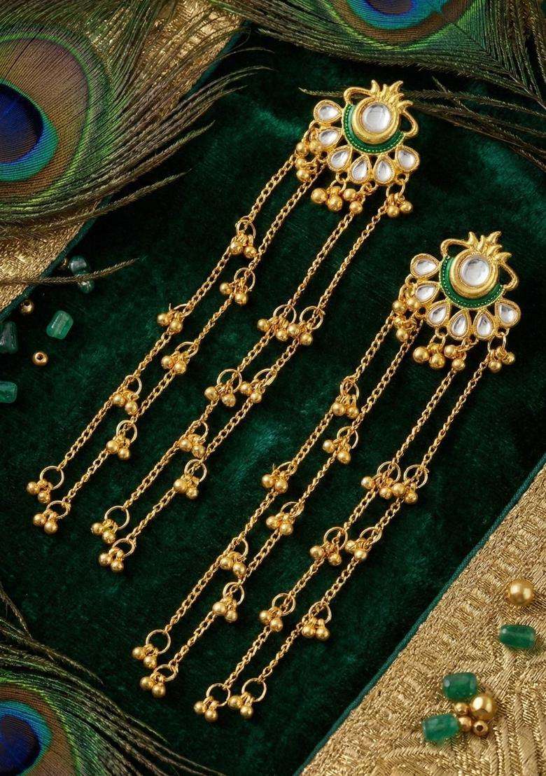 Gold-Plated Jhumkas Earrings for Women | Traditional Ethnic Jewellery for Wedding & Festive Wear | Gift for Her - Indya