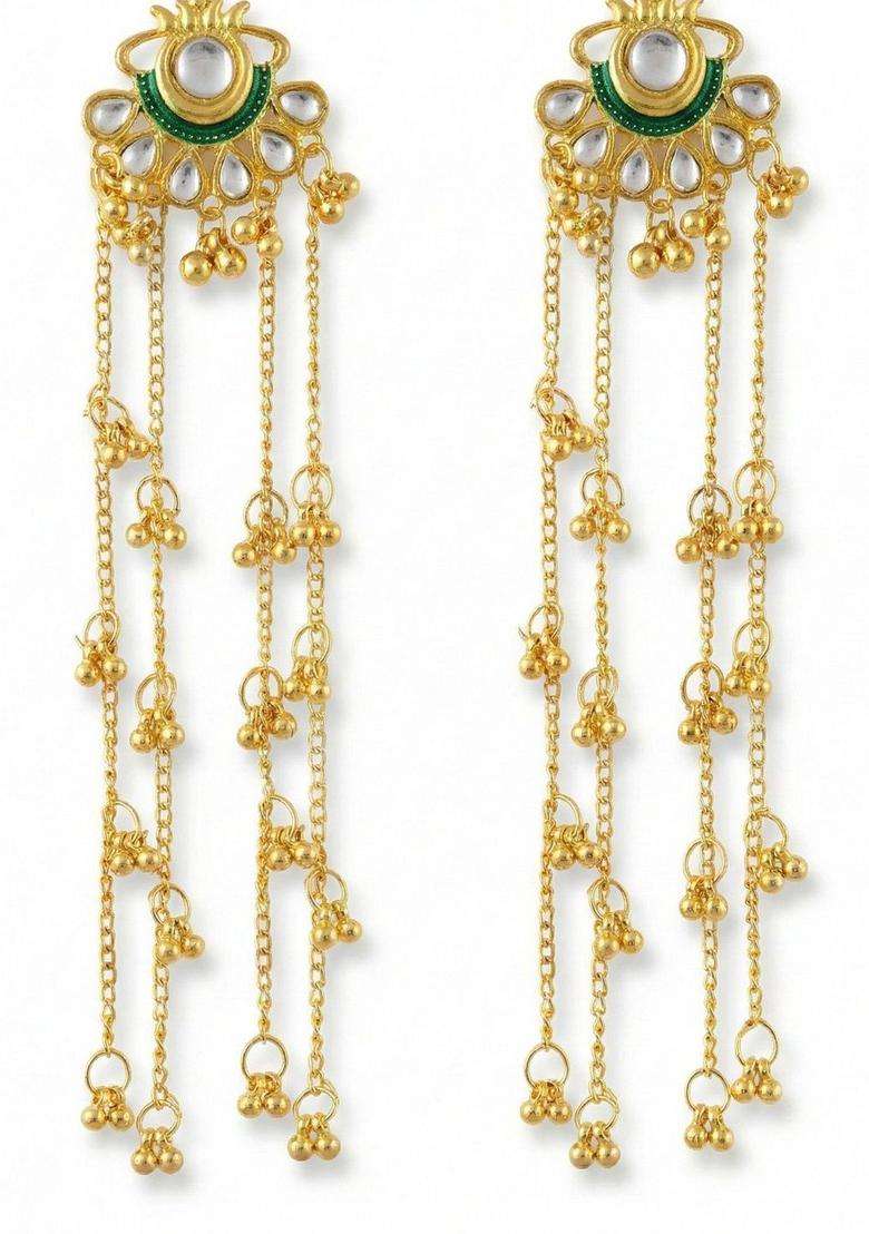 Gold-Plated Jhumkas Earrings for Women | Traditional Ethnic Jewellery for Wedding & Festive Wear | Gift for Her - Indya