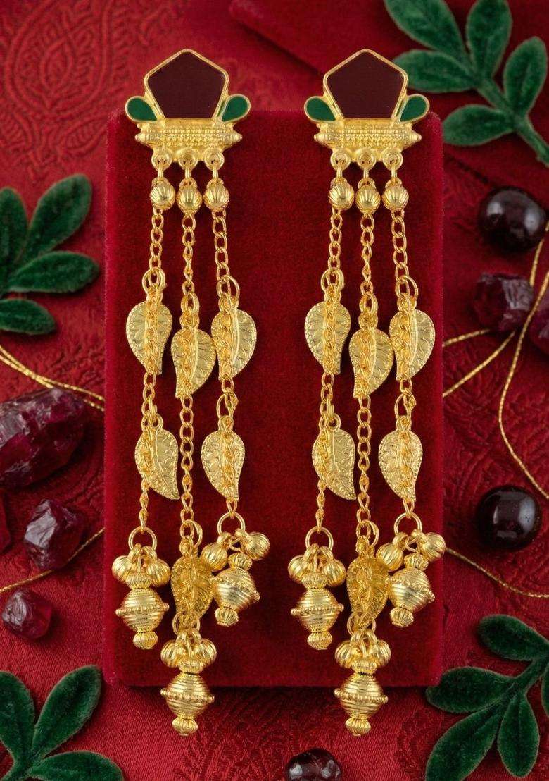 Gold-Plated Jhumkas Earrings for Women | Traditional Ethnic Jewellery for Wedding & Festive Wear | Gift for Her - Indya