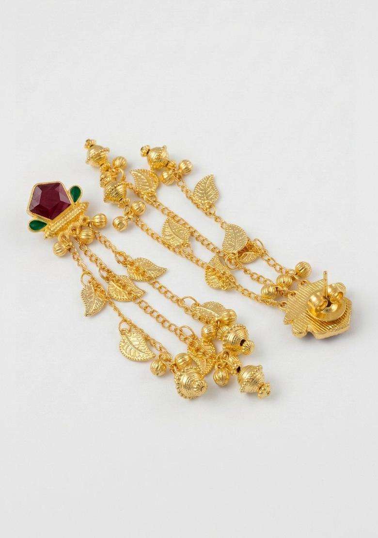 Gold-Plated Jhumkas Earrings for Women | Traditional Ethnic Jewellery for Wedding & Festive Wear | Gift for Her - Indya