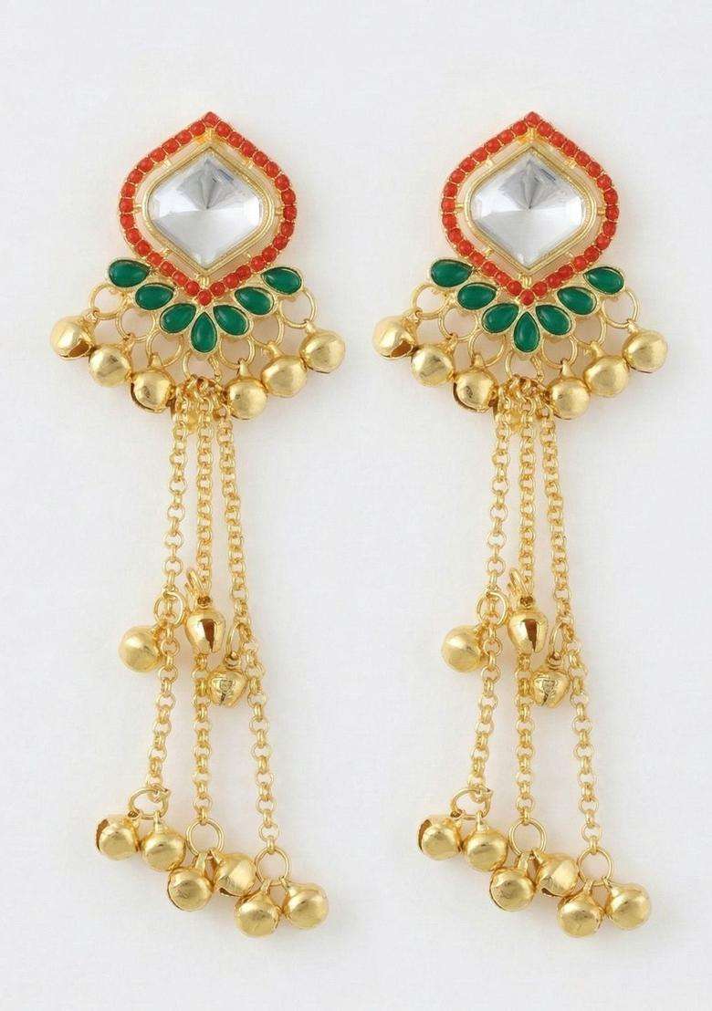 Gold-Plated Jhumkas Earrings for Women | Traditional Ethnic Jewellery for Wedding & Festive Wear | Gift for Her - Indya