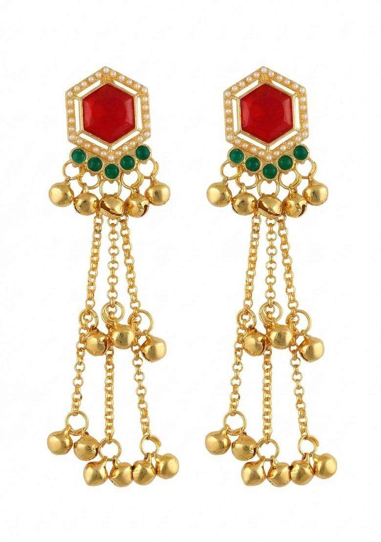 Gold-Plated Jhumkas Earrings for Women | Traditional Ethnic Jewellery for Wedding & Festive Wear | Gift for Her - Indya