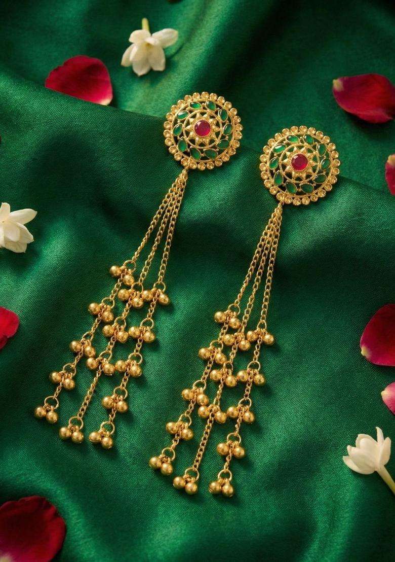 Gold-Plated Jhumkas Earrings for Women | Traditional Ethnic Jewellery for Wedding & Festive Wear | Gift for Her - Indya