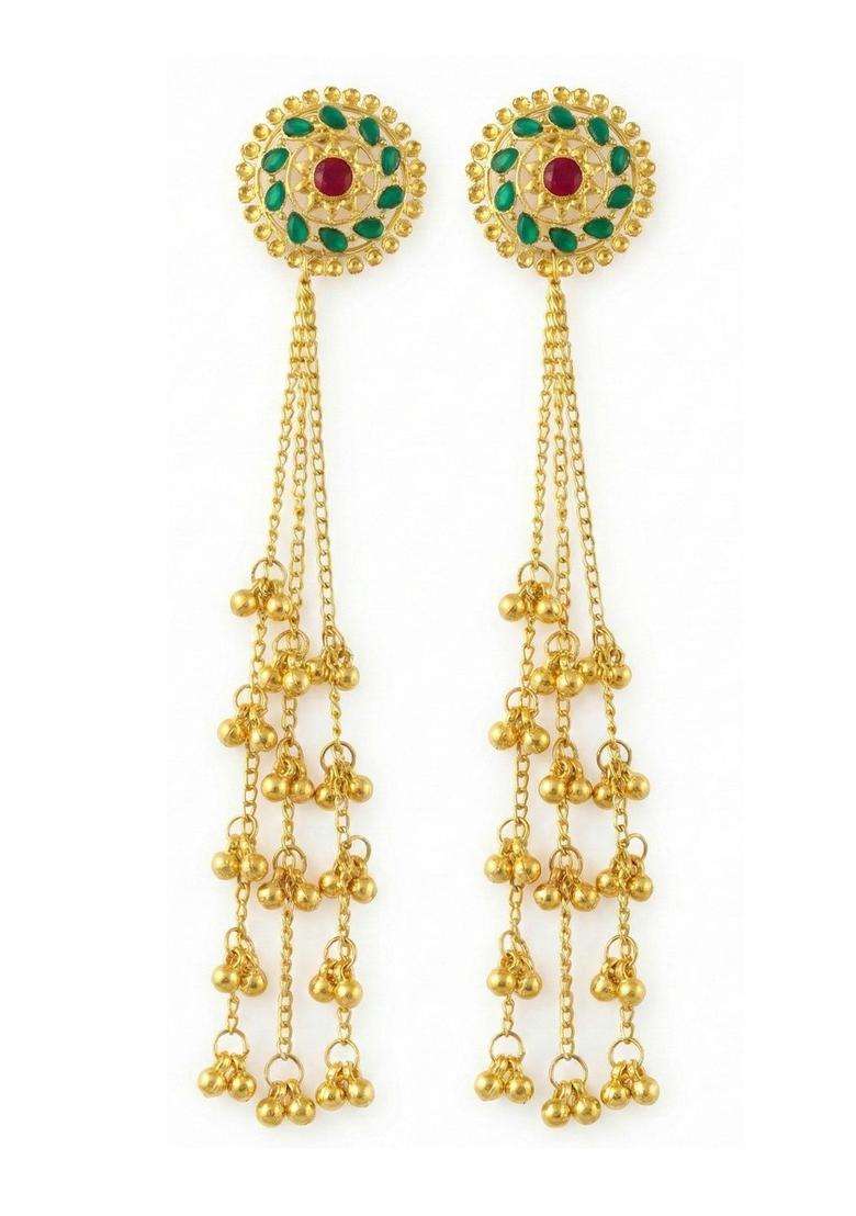 Gold-Plated Jhumkas Earrings for Women | Traditional Ethnic Jewellery for Wedding & Festive Wear | Gift for Her - Indya