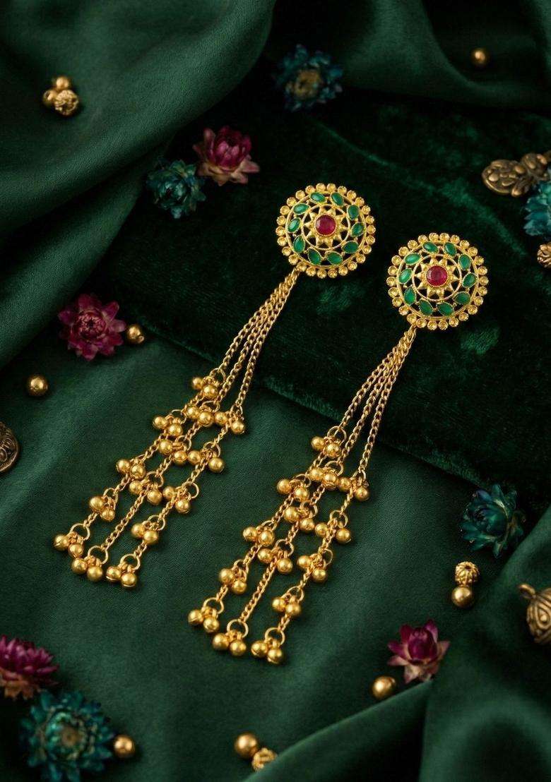 Gold-Plated Jhumkas Earrings for Women | Traditional Ethnic Jewellery for Wedding & Festive Wear | Gift for Her - Indya