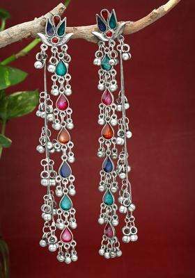 Silver-Plated Classic Drop Earrings for Women | Traditional Ethnic Jewellery for Wedding & Festive Wear | Gift for Her