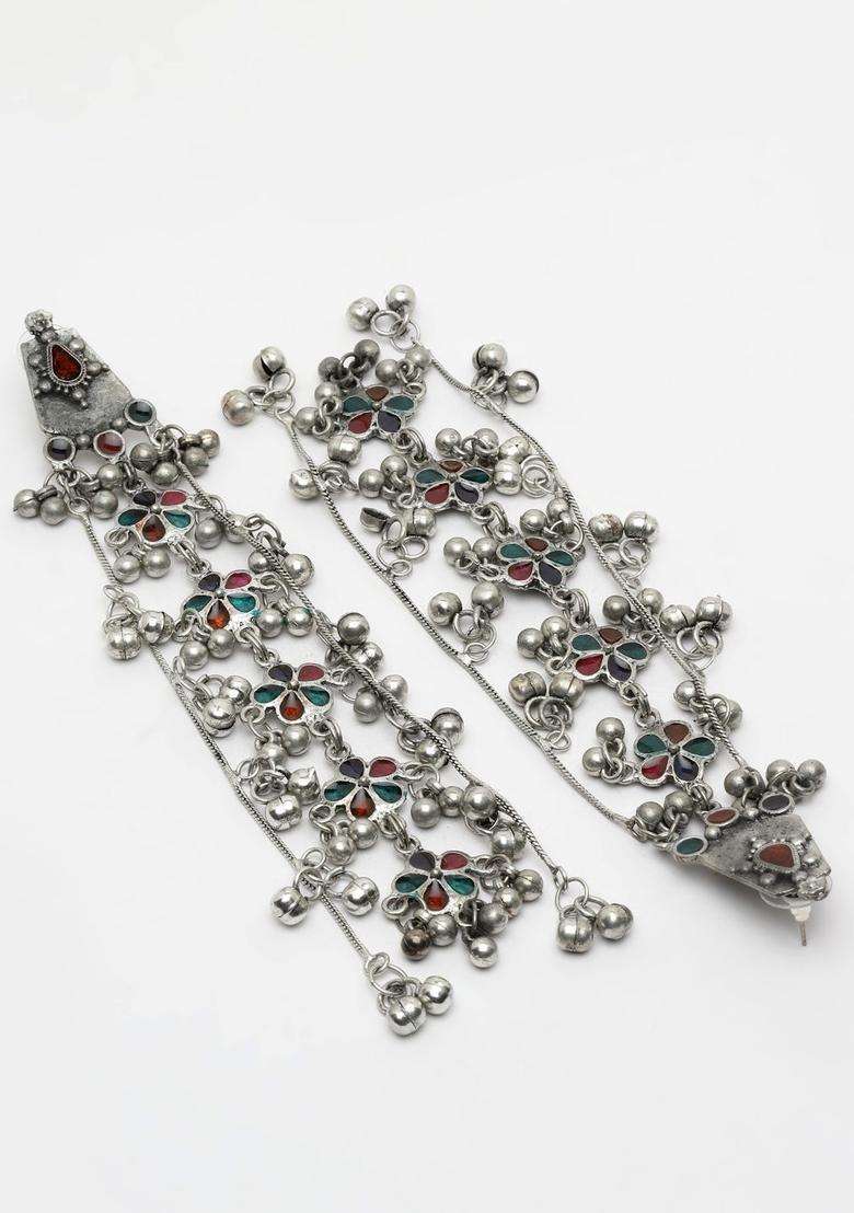 Silver-Plated Classic Drop Earrings for Women | Traditional Ethnic Jewellery for Wedding & Festive Wear | Gift for Her - Indya