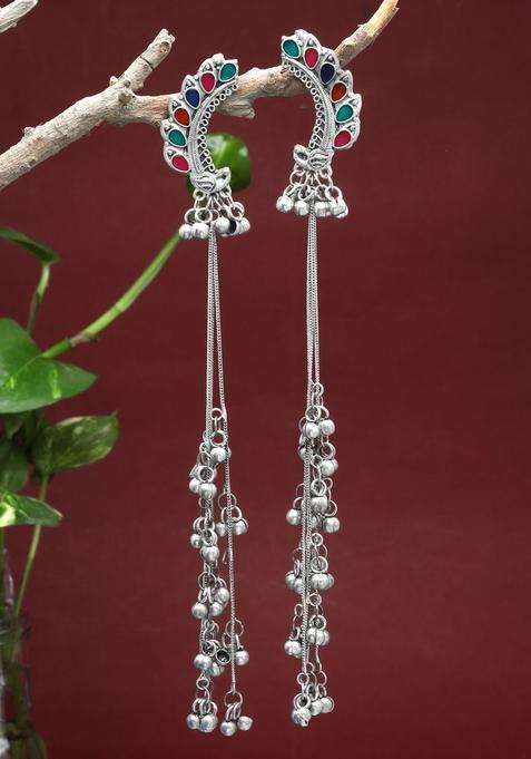 Silver-Plated Classic Drop Earrings for Women | Traditional Ethnic Jewellery for Wedding & Festive Wear | Gift for Her