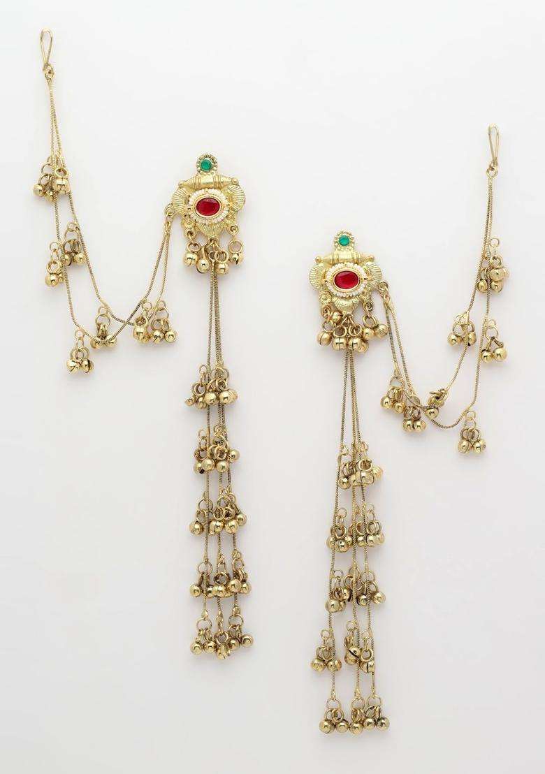 Gold-Plated Classic Drop Earrings with Crystal for Women | Traditional Ethnic Jewellery for Wedding & Festive Wear | Gift for Her - Indya