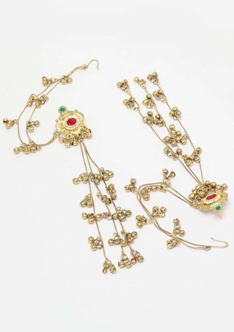 Gold-Plated Classic Drop Earrings with Crystal for Women | Traditional Ethnic Jewellery for Wedding & Festive Wear | Gift for Her - Indya
