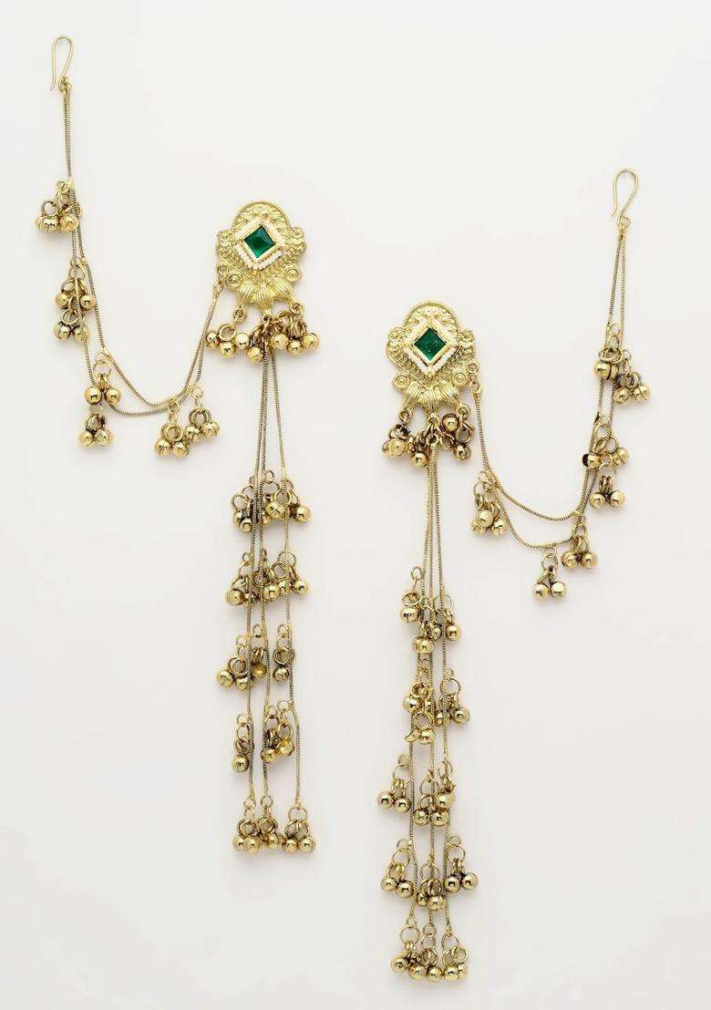 Gold-Plated Classic Drop Earrings with Crystal for Women | Traditional Ethnic Jewellery for Wedding & Festive Wear | Gift for Her - Indya