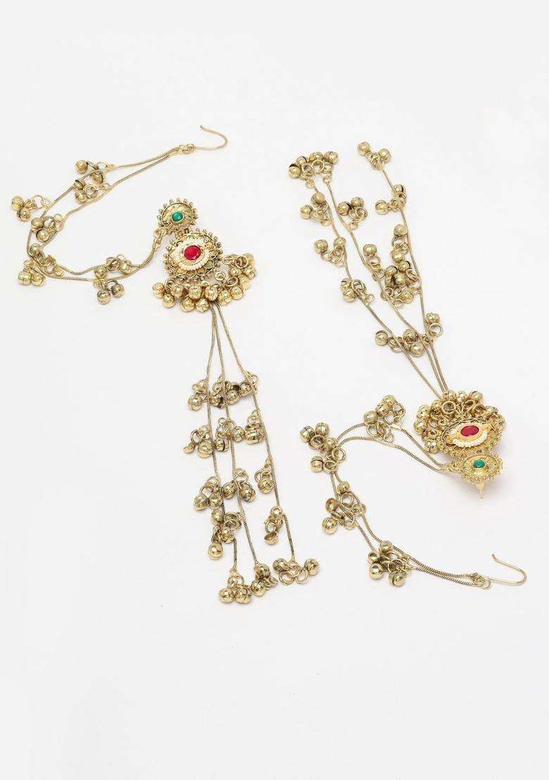 Gold-Plated Classic Drop Earrings with Crystal for Women | Traditional Ethnic Jewellery for Wedding & Festive Wear | Gift for Her - Indya