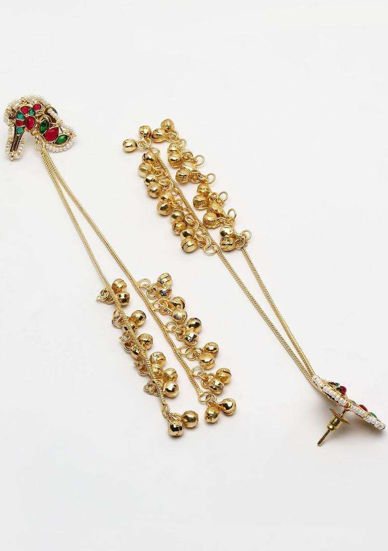 Gold-Plated Classic Drop Earrings with Crystal for Women | Traditional Ethnic Jewellery for Wedding & Festive Wear | Gift for Her - Indya