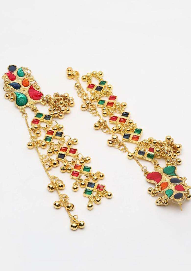 Gold-Plated Classic Drop Earrings for Women | Traditional Ethnic Jewellery for Wedding & Festive Wear | Gift for Her - Indya