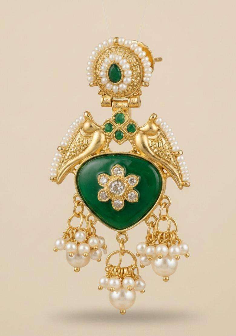 Gold-Plated Classic Jhumkas Earrings with Kundan for Women | Traditional Ethnic Jewellery for Wedding & Festive Wear | Gift for Her - Indya